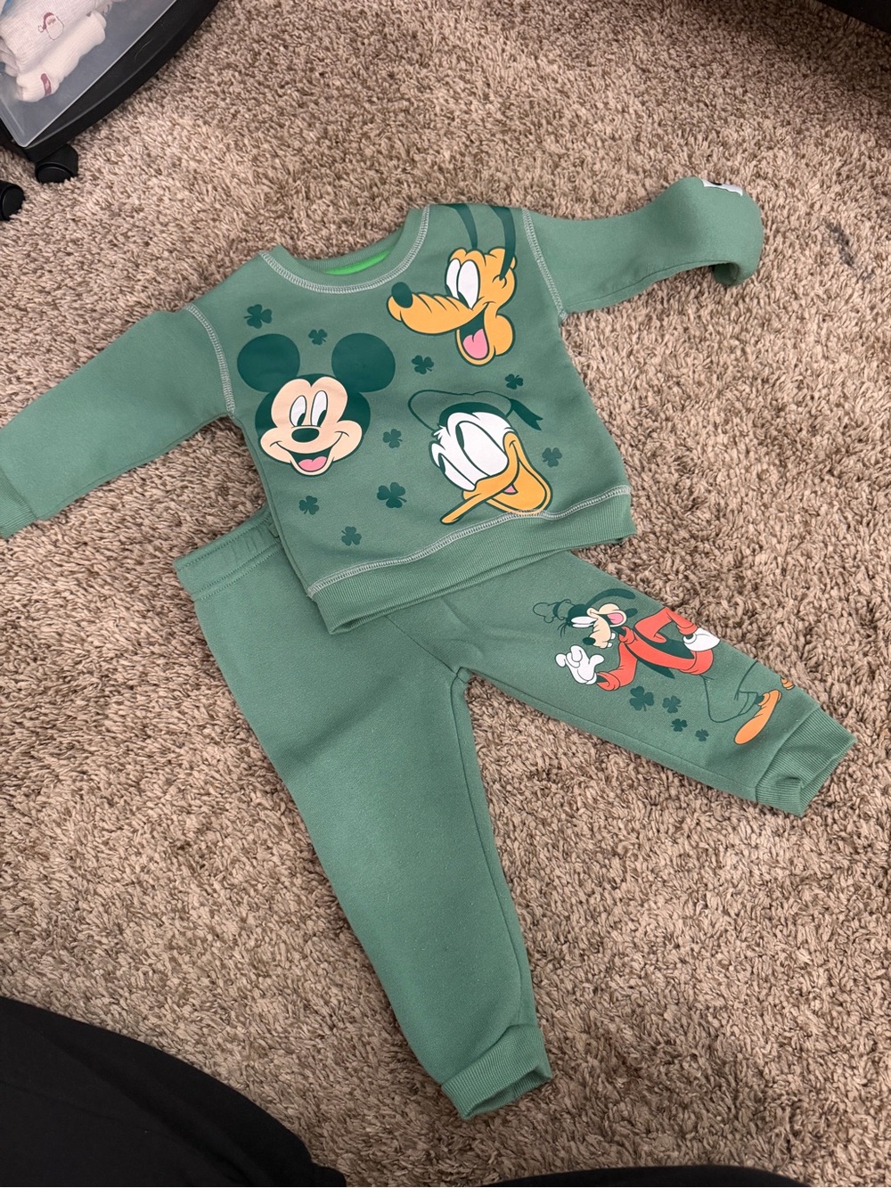 Disney Green Mickey & Friends Two-Piece Pajama Set